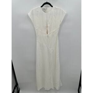 St John White Maxi Sleeveless Dress Cutout Slit Wedding Acetate Viscose Size 0